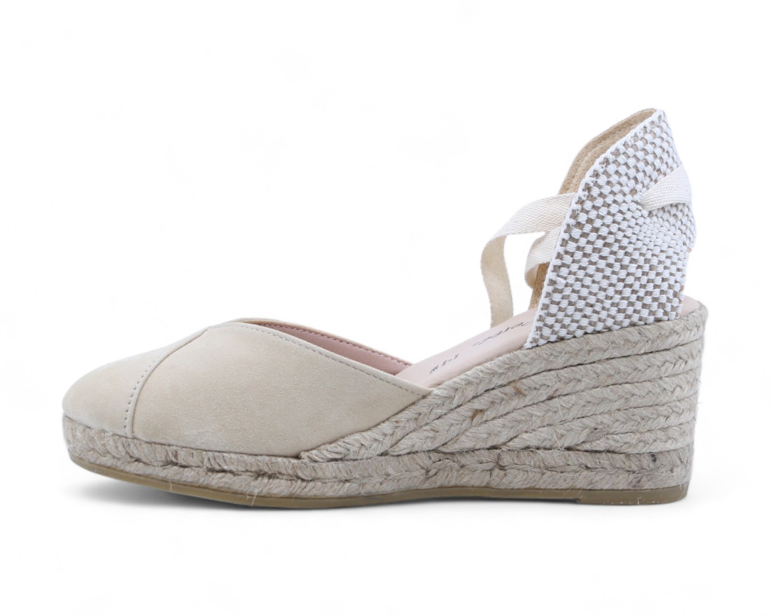 Sandalia Cuña Esparto Golem 24 Beige Mujer Sandalias Esparto Ra